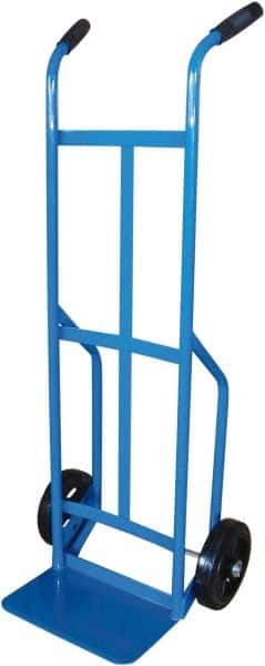 PRO-SOURCE - 800 Lb Capacity 47" OAH Hand Truck - 8 x 14" Base Plate, Dual Grip Handle, Cast Iron, Mold-On Rubber Wheels - Exact Tool & Supply