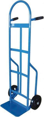 PRO-SOURCE - 800 Lb Capacity 53" OAH Hand Truck - 8 x 14" Base Plate, High Back Dual Grip Handle, Cast Iron, Mold-On Rubber Wheels - Exact Tool & Supply