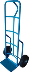 PRO-SOURCE - 600 Lb Capacity 50" OAH Hand Truck - 8 x 14" Base Plate, Loop Handle, Steel, Full Pneumatic Wheels - Exact Tool & Supply