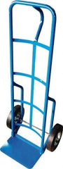 PRO-SOURCE - 800 Lb Capacity 50" OAH Hand Truck - 8 x 14" Base Plate, Loop Handle, Steel, Semi-Pneumatic Wheels - Exact Tool & Supply