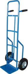 PRO-SOURCE - 600 Lb Capacity 53" OAH Hand Truck - 8 x 14" Base Plate, High Back Dual Grip Handle, Steel, Full Pneumatic Wheels - Exact Tool & Supply