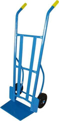 PRO-SOURCE - 900 Lb Capacity 54-1/2" OAH Warehouse Hand Truck - 10 x 16-1/2" Base Plate, Dual Handle, Steel, Mold-On Rubber Wheels - Exact Tool & Supply