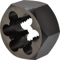 Cle-Line - 1-8 UNC Thread, 1-13/16" Hex, Hex Rethreading Die - Carbon Steel, 1" Thick, Series 0650 - Exact Tool & Supply