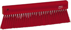 Vikan - Polyester Counter Brush - 2" Bristle Length, 11" Long x 1-1/4" Wide Head, Red - Exact Tool & Supply