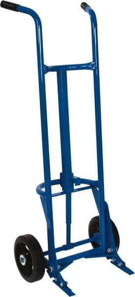 PRO-SOURCE - 1,000 Lb Load Capacity, 55 Gal Drum Hand Truck - 23-3/4" Wide x 61" High, 2 Wheels - Exact Tool & Supply
