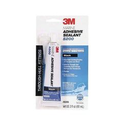 3M - 3 oz Tube Black Polyurethane Marine Adhesive Sealant - 190°F Max Operating Temp, 48 hr Tack Free Dry Time - Exact Tool & Supply