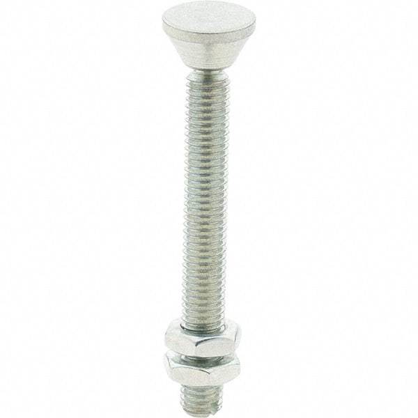De-Sta-Co - M8 Carbon Steel Swivel Foot Tip Clamp Spindle Assembly - 62.48mm Thread Length, 72.9mm OAL, 0.63" Tip Surface Diam, Use with Toggle Clamps - Exact Tool & Supply