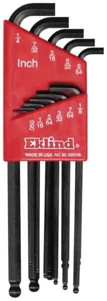 Eklind - 11 Piece L-Key Ball End Hex Key Set - Exact Tool & Supply