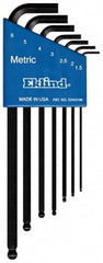 Eklind - 7 Piece L-Key Ball End Hex Key Set - Exact Tool & Supply