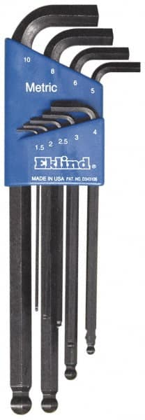 Eklind - 9 Piece L-Key Ball End Hex Key Set - Exact Tool & Supply