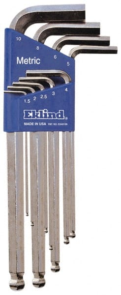Eklind - 9 Piece L-Key Ball End Hex Key Set - Exact Tool & Supply