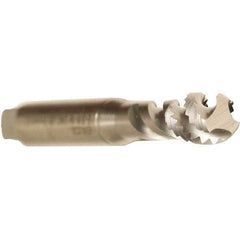Emuge - M5x0.80 Metric 3 Flute 6G Bottoming Spiral Flute Tap - Cobalt, Bright Finish, 70mm OAL, Right Hand Flute, Right Hand Thread, Series Enorm - Exact Tool & Supply