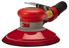 3M - 12,000 OPM, 17 CFM Air Consumption, 90 psi Air Pressure, Palm Air Orbital Sander - Round Pad, 3/8" Inlet - Exact Tool & Supply