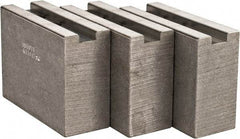 Abbott Workholding Products - 1.5mm x 60° Serrated Attachment, Square Soft Lathe Chuck Jaw - 3 Jaws, Aluminum, 63/64" Btw Mount Hole Ctrs, 4" Long x 1-1/2" Wide x 3" High, 0.5512" Groove, 0.4724" & 12mm Fastener - Exact Tool & Supply