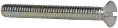 Value Collection - 1/4-20 UNC, 2-1/4" OAL Slotted Drive Machine Screw - Flat Head, Grade 2 Steel, Zinc-Plated Finish, Without Washer - Exact Tool & Supply