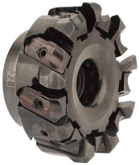 Kennametal - 3" Cut Diam, 1" Arbor Hole, 5mm Max Depth of Cut, 43° Indexable Chamfer & Angle Face Mill - 9 Inserts, OF.T 07L6... Insert, Right Hand Cut, 9 Flutes, Through Coolant, Series KSOM - Exact Tool & Supply
