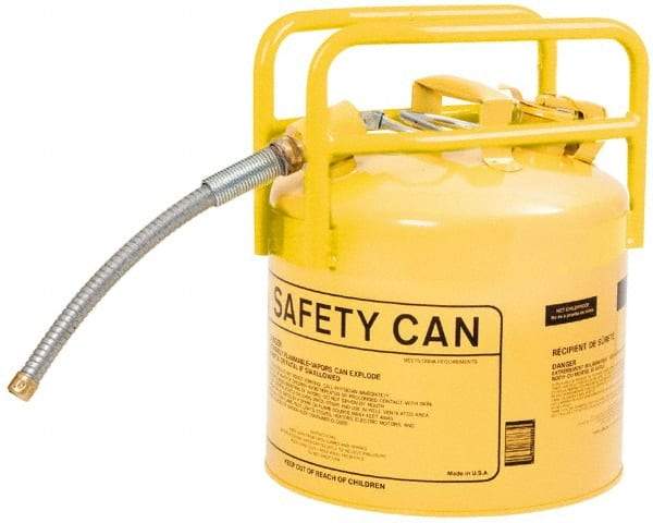 Eagle - 5 Gal Galvanized Steel Type II DOT Safety Can - 15-3/4" High x 12-1/2" Diam, Yellow - Exact Tool & Supply