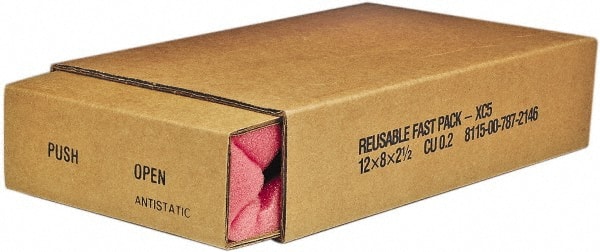 Ability One - Boxes & Crush-Proof Mailers; Type: Folded Shipping Box ; Width (Inch): 8 ; Length (Inch): 12 ; Height (Inch): 3 - Exact Tool & Supply