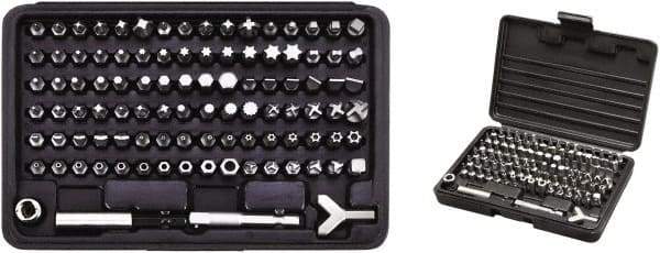VEGA Industries - 100 Piece, 1/4" Drive Screwdriver Bit Set - #0 to #4 Phillips, 5/64 to 5/16" Hex, T6 to T50 Torx - Exact Tool & Supply