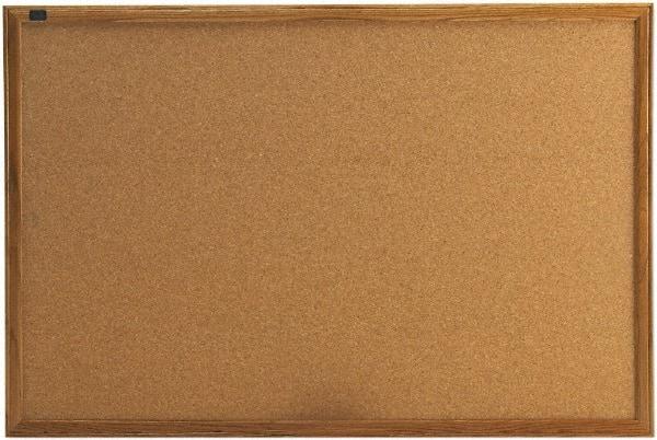 Quartet - 36" Wide x 24" High Open Cork Bulletin Board - Natural (Color) - Exact Tool & Supply