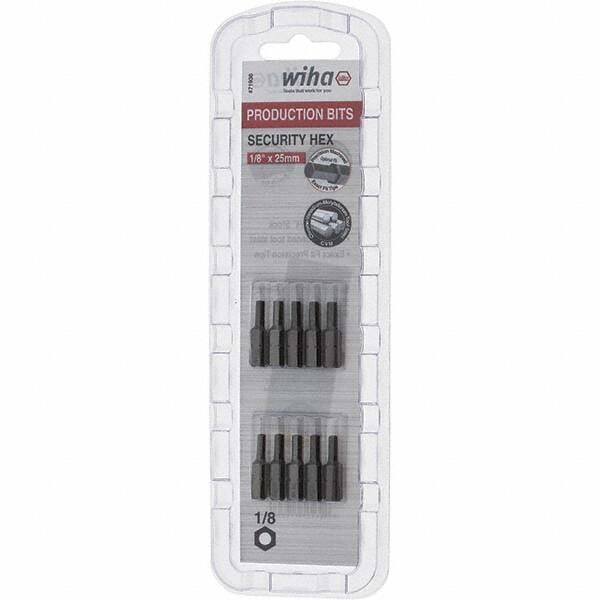 Wiha - 25mm Hex Screwdriver Bit - 1/4" Drive, 1" OAL - Exact Tool & Supply