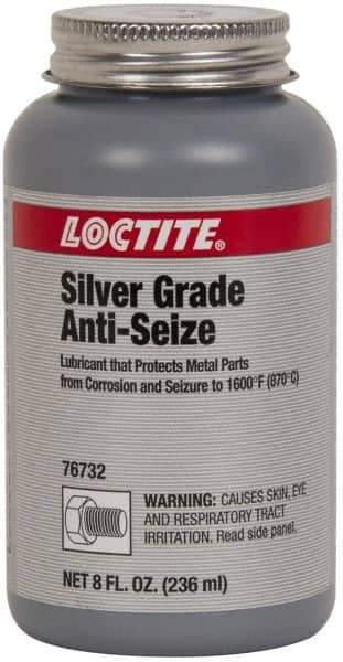 Loctite - 8 oz Can High Temperature Anti-Seize Lubricant - Silver Colored, 1,600°F, Silver Colored, Water Resistant - Exact Tool & Supply