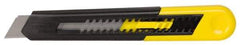 Stanley - Snap Utility Knife - 4.33" Blade, Yellow Handle, 1 Blade Included - Exact Tool & Supply