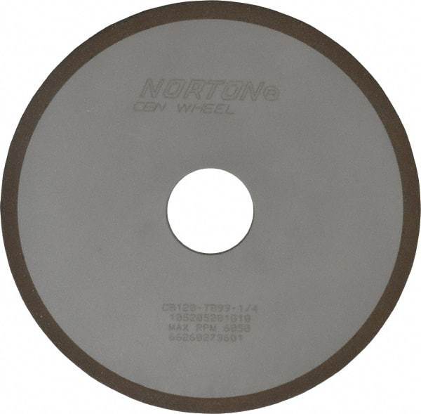 Norton - 6" Diam x 1-1/4" Hole x 1/8" Thick, 120 Grit Surface Grinding Wheel - CBN, Type 1A1, Fine Grade, Resinoid Bond - Exact Tool & Supply