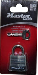 Master Lock - 1/2" Shackle Clearance, Keyed Different Warded Cylinder Padlock - 3/16" Shackle Diam, Steel - Exact Tool & Supply