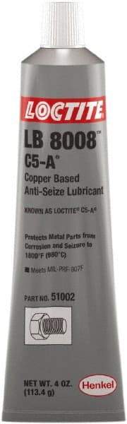 Loctite - 4 oz Tube Anti-Seize Lubricant - Copper, 1,800°F, Copper - Exact Tool & Supply