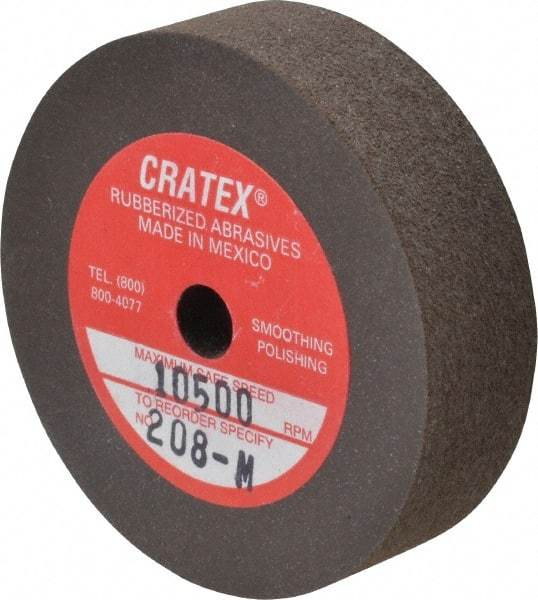 Cratex - 2" Diam x 1/4" Hole x 1/2" Thick, Surface Grinding Wheel - Silicon Carbide, Medium Grade, 10,500 Max RPM, Rubber Bond, No Recess - Exact Tool & Supply