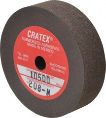 Cratex - 2" Diam x 1/4" Hole x 1/2" Thick, Surface Grinding Wheel - Silicon Carbide, Medium Grade, 10,500 Max RPM, Rubber Bond, No Recess - Exact Tool & Supply