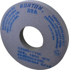 Norton - 14" Diam x 5" Hole x 1-1/2" Thick, I Hardness, 46 Grit Surface Grinding Wheel - Aluminum Oxide, Type 1, Coarse Grade, 1,800 Max RPM, Vitrified Bond, No Recess - Exact Tool & Supply