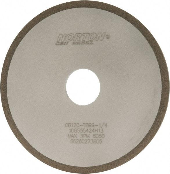 Norton - 6" Diam x 1-1/4" Hole x 1/4" Thick, 120 Grit Surface Grinding Wheel - CBN, Type 1A1, Fine Grade, Resinoid Bond - Exact Tool & Supply