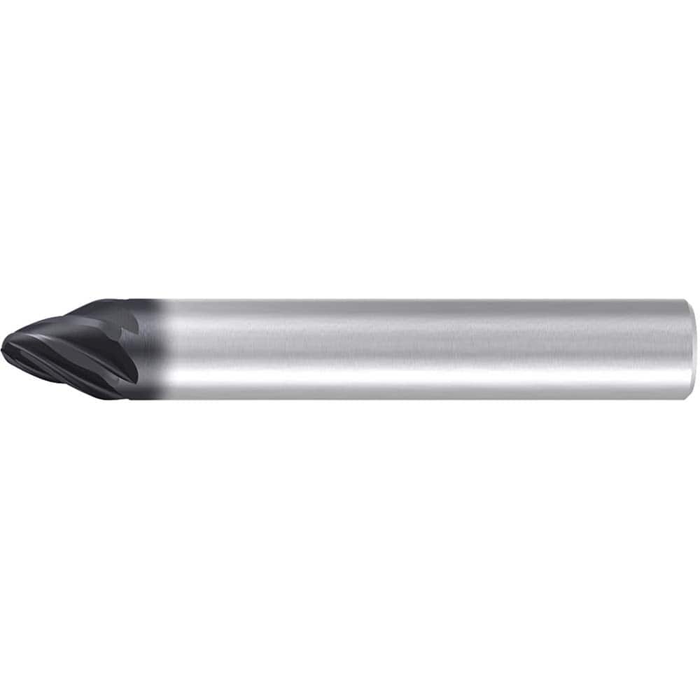 Emuge - Barrel Cutter End Mills; End Type: Circle Segment Taper-Form A ; Material: Solid Carbide ; Taper Angle Per Side: 20.00 ; Small End Diameter (mm): 4.00 ; Shank Diameter (mm): 10.0000 ; Length of Cut (mm): 12.5000 - Exact Tool & Supply