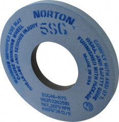 Norton - 12" Diam x 5" Hole x 1" Thick, K Hardness, 46 Grit Surface Grinding Wheel - Ceramic, Type 1, Coarse Grade, 2,070 Max RPM, Vitrified Bond, No Recess - Exact Tool & Supply