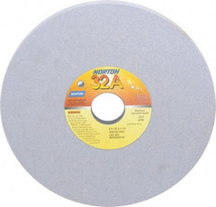 Norton - 8" Diam x 1-1/4" Hole x 1/2" Thick, I Hardness, 100 Grit Surface Grinding Wheel - Aluminum Oxide, Type 1, Fine Grade, 3,600 Max RPM, Vitrified Bond, No Recess - Exact Tool & Supply