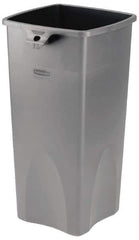 Rubbermaid - 23 Gal Gray Square Trash Can - Polyethylene, 30.9" High x 16-1/2" Long x 15-1/2" Wide - Exact Tool & Supply