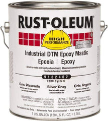 Rust-Oleum - 1 Gal Gloss Silver Gray Epoxy Mastic - 100 to 225 Sq Ft/Gal Coverage, <340 g/L VOC Content, Direct to Metal - Exact Tool & Supply