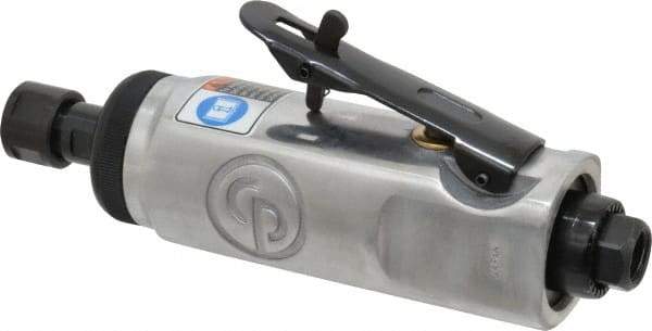 Chicago Pneumatic - 1/4" Collet, Straight Handle, Straight Air Die Grinder - 24,000 RPM, Rear Exhaust, 21 CFM, 0.5 hp, 6.21 bar, 1/4" Inlet - Exact Tool & Supply