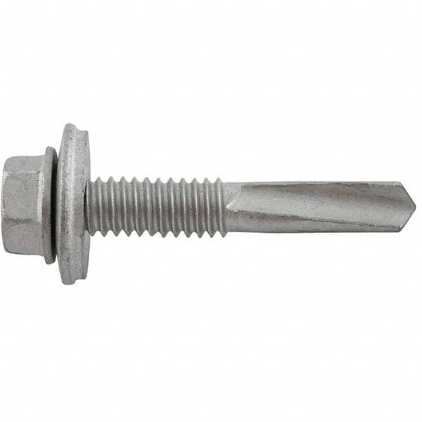 DeWALT Anchors & Fasteners - #12-24, Hex Washer Head, Hex Drive, 1-1/2" Length Under Head, #5 Point, Self Drilling Screw - Exact Tool & Supply