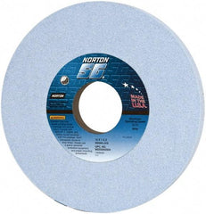 Norton - 12" Diam x 3" Hole x 1" Thick, J Hardness, 60 Grit Surface Grinding Wheel - Ceramic, Type 1, Medium Grade, 2,070 Max RPM, Vitrified Bond, No Recess - Exact Tool & Supply