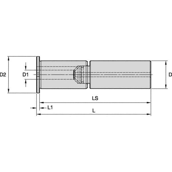Kennametal - 1" Bore Diam, 2" Shank Diam, Boring Bar Sleeve - 8.394" OAL, 4" Bore Depth - Exact Tool & Supply