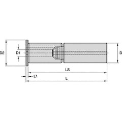 Kennametal - 50mm Bore Diam, 80mm Shank Diam, Boring Bar Sleeve - 326mm OAL, 200mm Bore Depth - Exact Tool & Supply