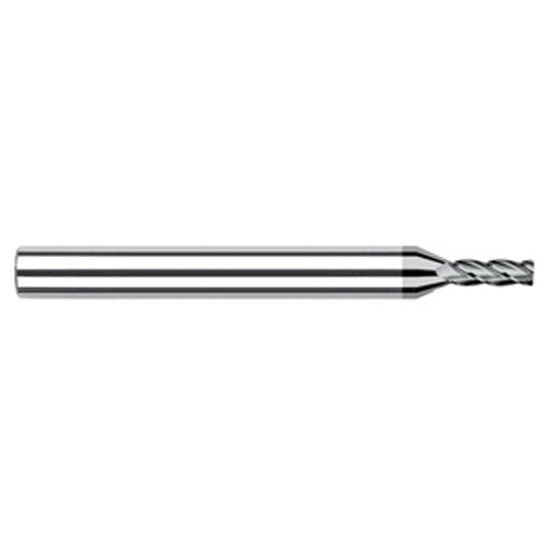 Diamond End Mills for Non-Ferrous Materials - CVD Diamond - 0.0310″ (1/32″) Cutter Diameter × 0.0050″ Radius × 0.0930″ (3/32″) Length of Cut Carbide Corner Radius End Mill, 4 Flutes, CVD Diamond Coated - Exact Tool & Supply