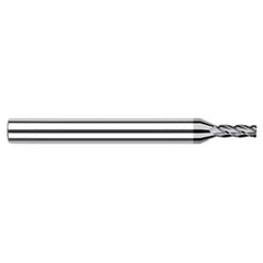 Diamond End Mills for Non-Ferrous Materials - CVD Diamond - 0.0310″ (1/32″) Cutter Diameter × 0.0050″ Radius × 0.0930″ (3/32″) Length of Cut Carbide Corner Radius End Mill, 4 Flutes, CVD Diamond Coated - Exact Tool & Supply