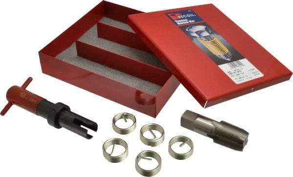 Recoil - 5 Inserts, 3/4-14, 3/4-14 NPT, Thread Repair Kit - 0.553" Insert Length - Exact Tool & Supply