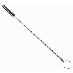 Brush Research Mfg. - 1/2" Diam Helical Stainless Steel Tube Brush - Single Spiral, 0.006" Filament Diam, 2" Brush Length, 18" OAL, 0.219" Diam Galvanized Steel Shank - Exact Tool & Supply