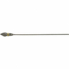 Brush Research Mfg. - 5/16" Diam Helical Stainless Steel Tube Brush - Single Spiral, 0.005" Filament Diam, 1" Brush Length, 6-1/2" OAL, 0.112" Diam Galvanized Steel Shank - Exact Tool & Supply