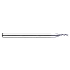 Variable Helix End Mills for Aluminum Alloys - 0.0470″ (3/64″) Cutter Diameter × 0.0710″ Length of Cut Carbide Square End Mill for Aluminum Alloys, 3 Flutes, TiB2 Coated - Exact Tool & Supply